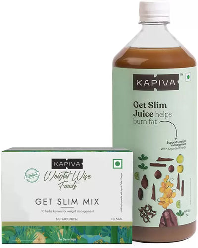 مجموعة KAPIVA Get Slim - العناية بالوزن الأيورفيدية (عصير Get Slim + مزيج Get Slim)