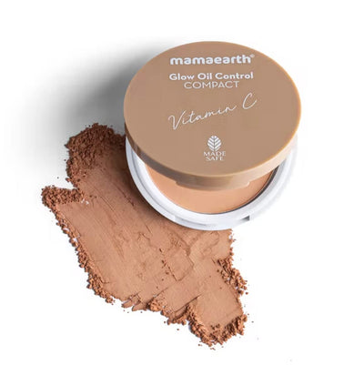 بودرة مضغوطة Mamaearth Glow Full Coverage Compact 02 Ivory Glow 9g