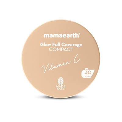 بودرة مضغوطة Mamaearth Glow Full Coverage 04 Natural Glow 9 Gms
