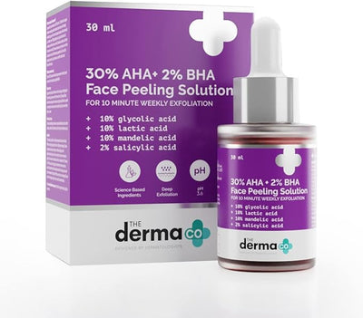 محلول تقشير الوجه للمبتدئين من ذا ديرما كو، 30% AHA+1% BHA - 30 مل (عبوة من قطعتين)