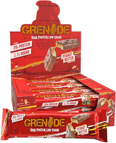 شريط بروتين Grenade 12 × 60 جم من الفول السوداني (6/العلبة)