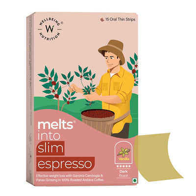 تذوب منتجات Wellbeing Nutrition في شرائح رفيعة من Slim Espresso Oral