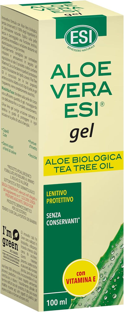 ESI - جل الصبار، مع زيت الأرغان، يرطب ويغذي البشرة الجافة أو المحمرة بعد التعرض لأشعة الشمس، مناسب لجميع أنواع البشرة، 200 مل