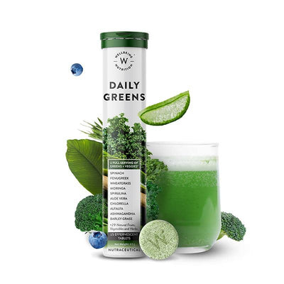 أقراص فوارة متعددة الفيتامينات من Wellbeing Nutrition Daily Greens