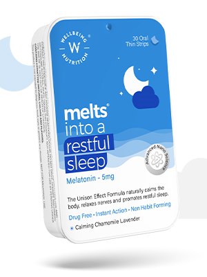 Wellbeing Nutrition Melts راحة النوم، 30 شريطًا فمويًا