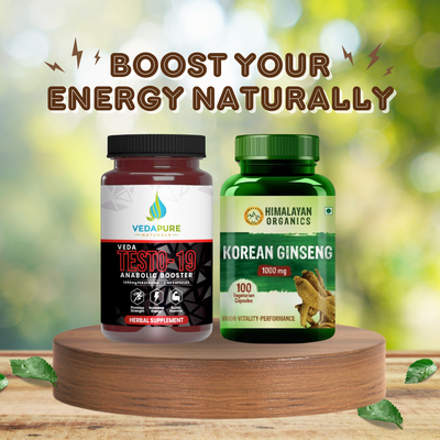 مجموعة Vedapure Teststerone Booster وHimayalan Ginseng الكوري