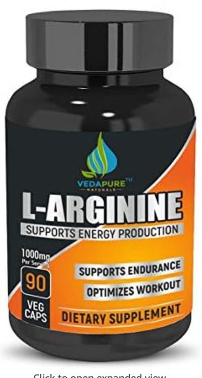 مكمل غذائي Vedapure naturals L-Arginine Nitric Oxide Booster لتعزيز الطاقة - 60 كبسولة