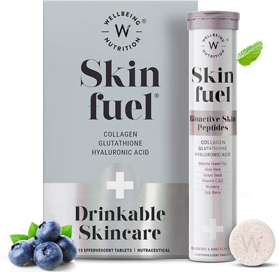 مجموعة Wellbeing Nutrition Skin Fuel من 6 قطع، 90 قرصًا