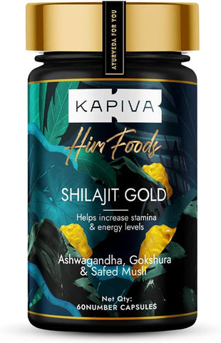 KAPIVA Shilajit Gummies 60 + Kapiva Ashwagandha Gold 30 Capsules (2/Pack) +Valeo TestoPlus, 120 Capsules + Kapiva Shilajit Caps 30