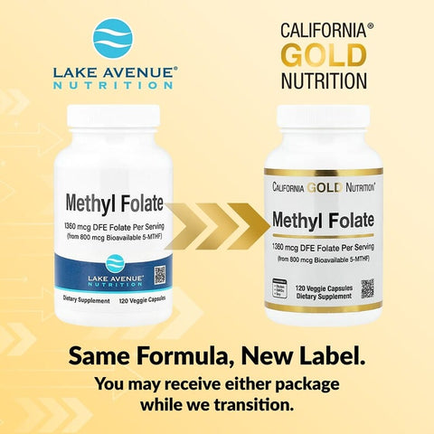 California Gold Nutrition, Methyl Folate and Vitamin C, 120 Veggie Capsules