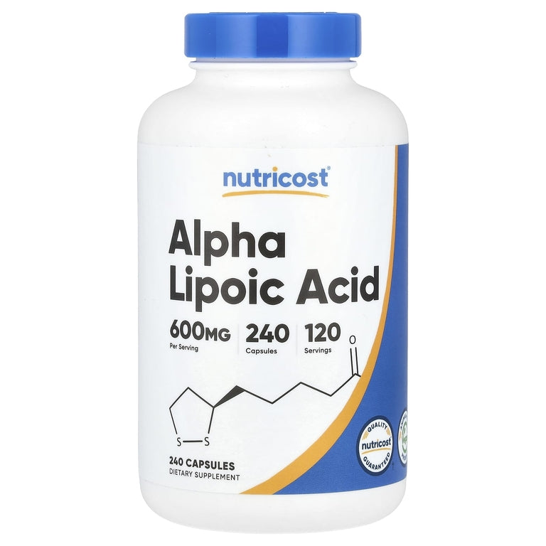 Nutricost Alpha Lipoic Acid 600mg Per Serving, 240 Capsules - Gluten Free, Vegetarian Capsules, Soy Free & Non-GMO