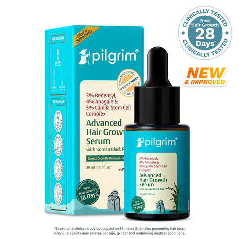 Pilgrim 3% Redensyl, 4% Anagain & 5% Capilia Stem Cell Complex Advanced Hair Growth Serum- 30 ml