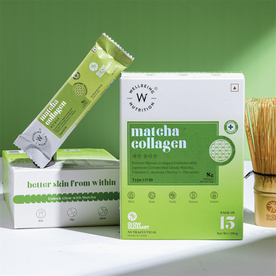 Wellbeing Nutrition Matcha Collagen 15 sachets (8gms each sachet)