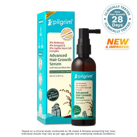 Pilgrim 3% Redensyl, 4% Anagain & 5% Capilia Stem Cell Complex Advanced Hair Growth Serum- 100 ml