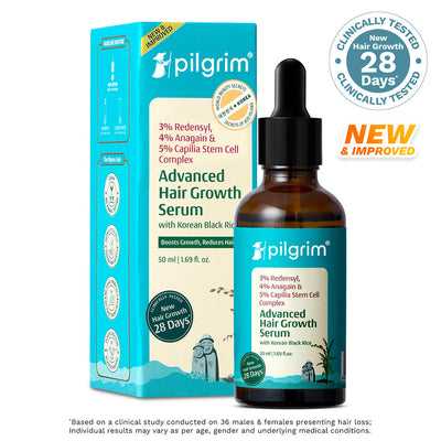 Pilgrim 3% Redensyl, 4% Anagain & 5% Capilia Stem Cell Complex Advanced Hair Growth Serum- 50 ml