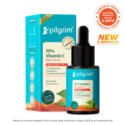 Pilgrim 10% Vitamin C Face Serum For Triple Glow+++- 30 ml
