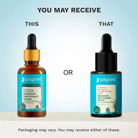 Pilgrim 3% Redensyl, 4% Anagain & 5% Capilia Stem Cell Complex Advanced Hair Growth Serum- 30 ml