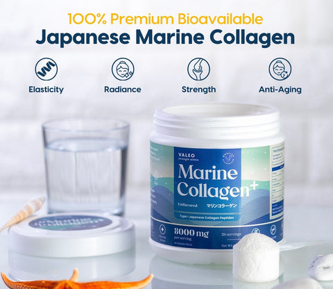 Valeo Marine Collagen + FREE Jade Roller & Gua Sha Set