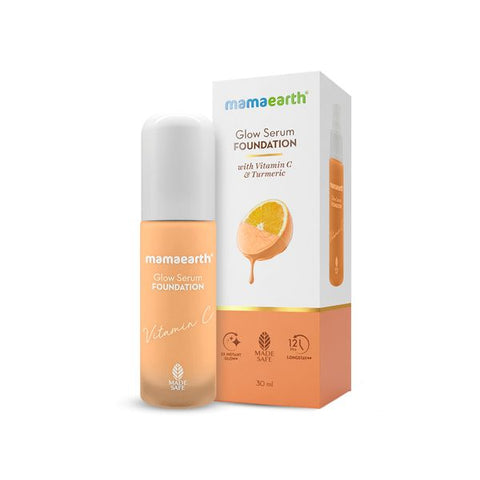 Mamaearth Glow Serum Foundation with Vitamin C & Turmeric for 12 Hour Long Stay 05 Beige Glow 30 ml