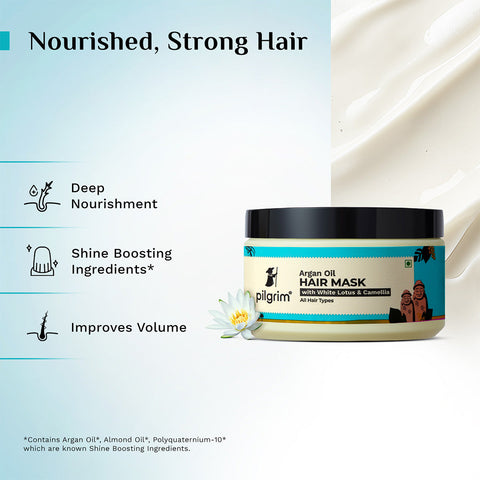Pilgrim Argan Oil Hair Mask with White Lotus & Camellia- 200 ml
