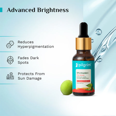 "Pilgrim 15% Vitamin C Face Serum For Advanced Brightness- 20 ml
