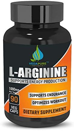 VedaPure Natural L-Arginine (Premium A+ Grade) – 90 Capsules