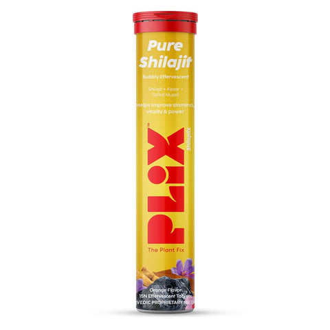 PLIX Pure Shilajit Orange Flavour 15 Effervescent Tablets