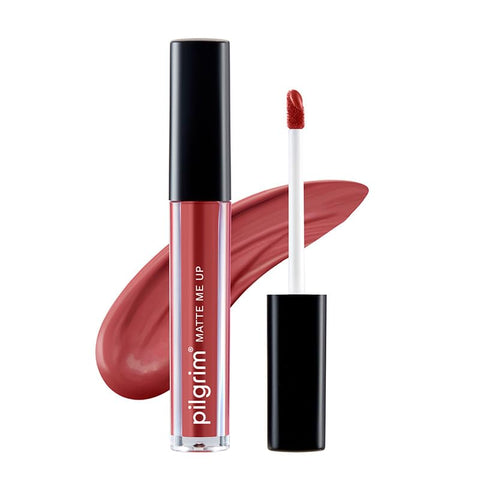Pilgrim Liquid Matte Lipstick - Saucy Coral | Lipstick for Women with Hyaluronic Acid & Spanish Squalane | Transferproof, Long Lasting & Non Drying with Hydrating Ingredients 3gms