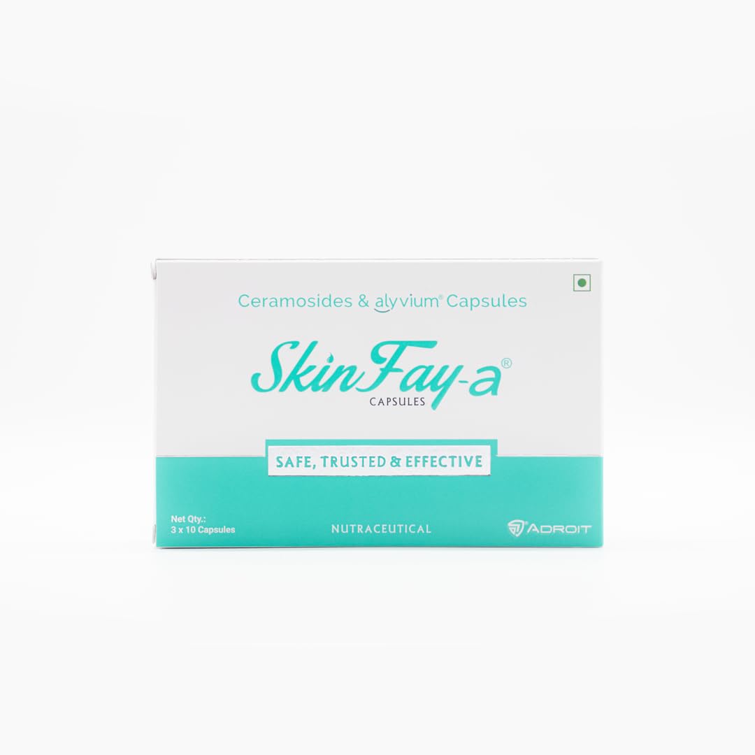 Skinfay- a Capsule combination of ceramoside & alyvium | For Inflammation | Improves skin moisturization | Alyvium 300mg | Ceramosides 35mg