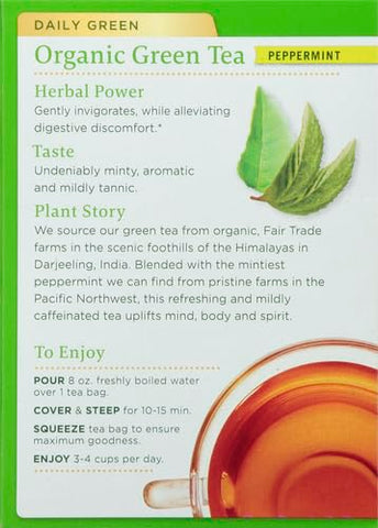 Traditional Medicinals Organic Green Tea, Peppermint, 16 Count