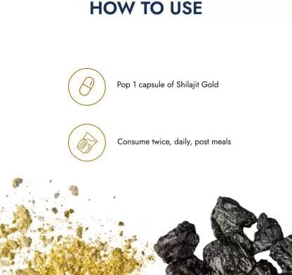 Kapiva Shilajit Gold 30 Capsules | Contains 24 Carat Gold | Boosts Stamina In 4 Weeks | 100% Ayurvedic