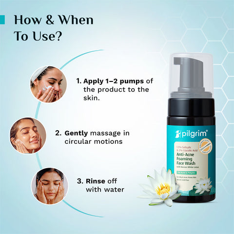 Pilgrim Salicylic & Glycolic Acid Anti-Acne Foaming Face Wash- 120 ml