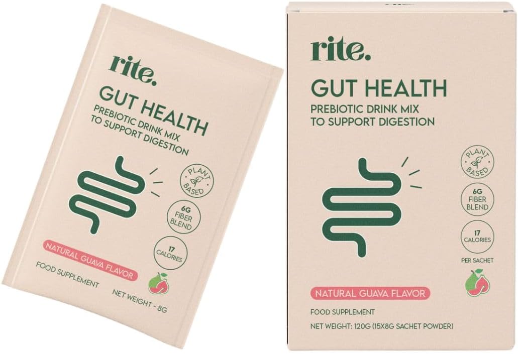 RITE GUT HEALTH Prebiotic drink mix for digestion 15 Sachets