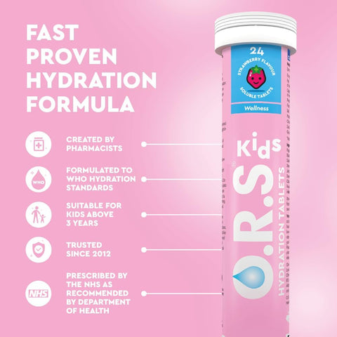 O.R.S Kids Hydration Tablets Strawberry 24