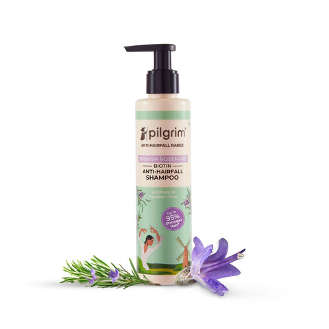 Pilgrim Spanish Rosemary & Biotin Anti Hairfall Shampoo + Conditioner + Advanced Hair Growth Serum 50 Ml + FREE Pilgrim Vitamin C Brightening Face Serum 5Ml