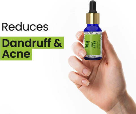 Rey Naturals Tea Tree Oil | Tea Tree Essential Oil for Hair, Skin and Face Care 15 ml