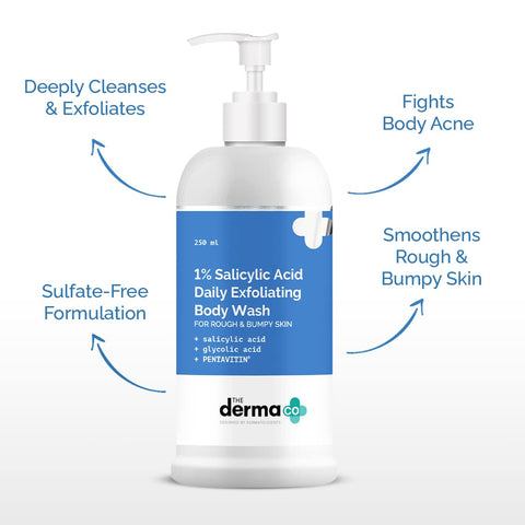 The Derma Co 1% Salicylic Acid Daily Exfoliating Body Wash 250 ml