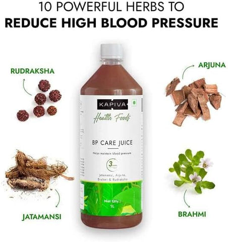 Kapiva BP Care Juice - 100% Ayurvedic Juice for Controlling Blood Pressure & Cholesterol Level | Arjuna, Shankhpushpi & 8 Other Herbs - 1 Litre