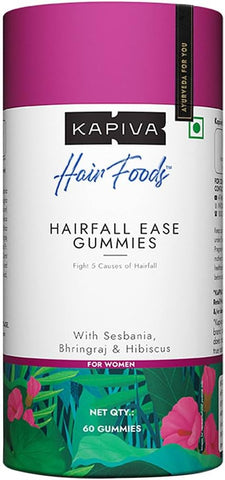 Kapiva Hairfall Ease Gummies for Women + SugarBear Hair Vitamins, 60 Vegan Gummies