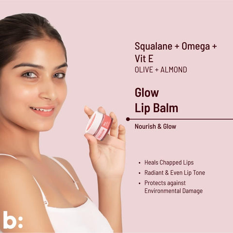 Biocule Glow Lip Balm : Squalane + Omega + Vit E 12gm