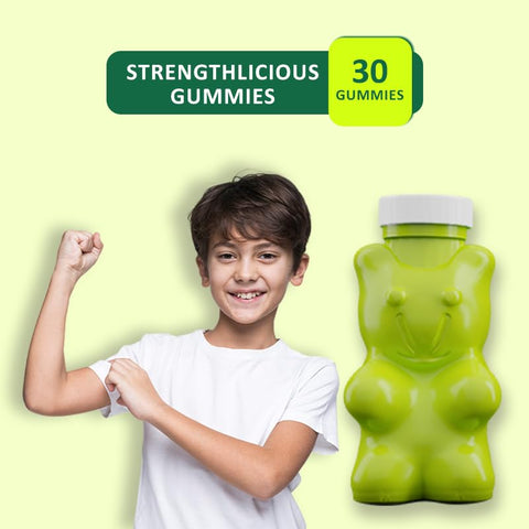 Power Gummies Junior For Strong Bones | Calcium, Phosphorus & Vitamin D | For Ages 4-15 Years | Tasty Banana Flavour 30 Gummies