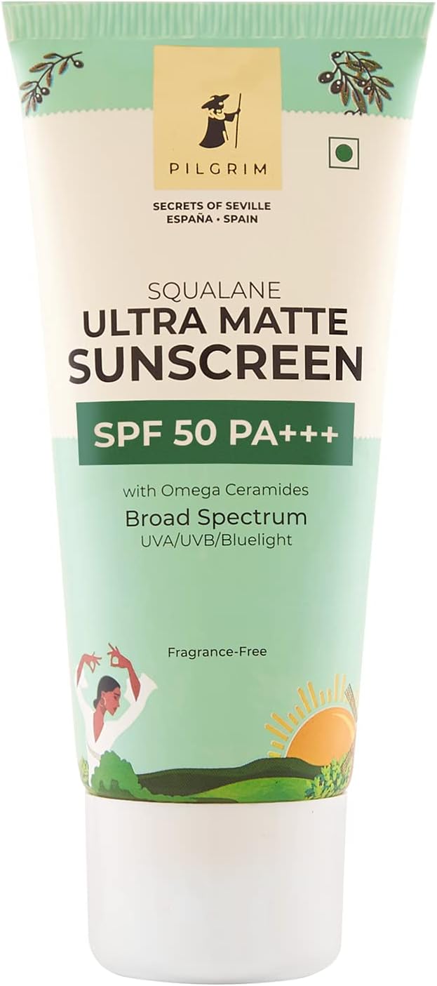 Pilgrim Squalane Ultra Matte Cream Sunscreen SPF 50 PA+++ For Unisex 50g