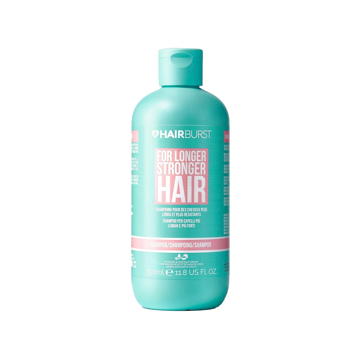 Hair Burst Growth Shampoo For Woman - Reduces Loss - Strengthens Existing Growth - Contains No Sls And Parabens - Coconut And Avocado Aroma - New Bigger Bottles 350ml