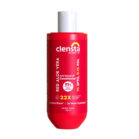 Complete Dandruff Care :  Clensta Red Aloe Vera Anti-Dandruff Shampoo (250ml) and Clensta Red Aloe Vera Anti-Dandruff Conditioner (250ml) (CLPO86)