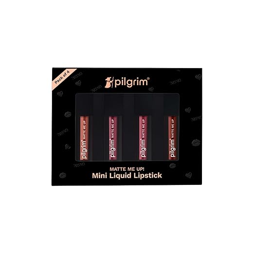 Pilgrim Mini Liquid Lipstick Pack of 4 Nude Temptation 4 ml