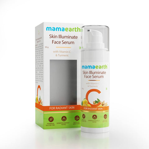 Mamaearth Skin Illuminate Vitamin C Face Serum For Glowing and Radiant Skin with High Potency Vitamin C & Turmeric For Men and Women (30GM)