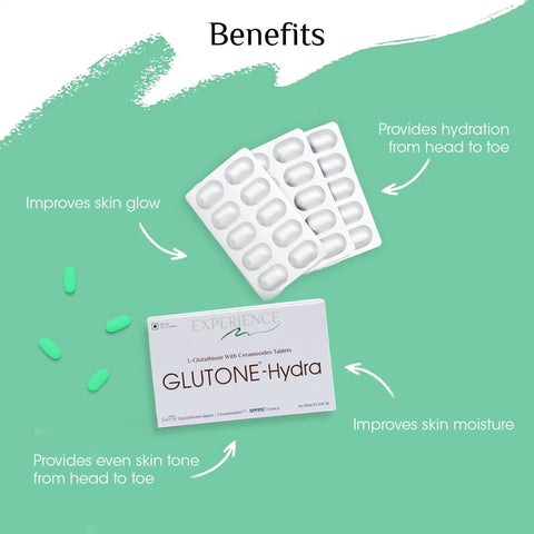 Glutone-Hydra | Setria Glutathione with Ceramosides Tablets 30