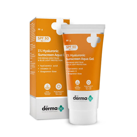 The Derma Co 1% Hyaluronic Sunscreen SPF 50 Aqua Gel PA++++ 80g