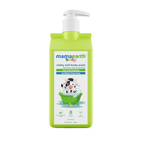 Mamaearth milky soft body wash for babies with oats, milk & calendula 400 ml