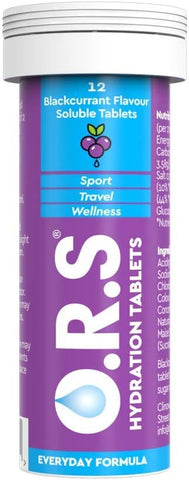 O.R.SHydration Tablets With Electrolytes Lemon Blackcurrant Strawberry and Orange (PackOf4)